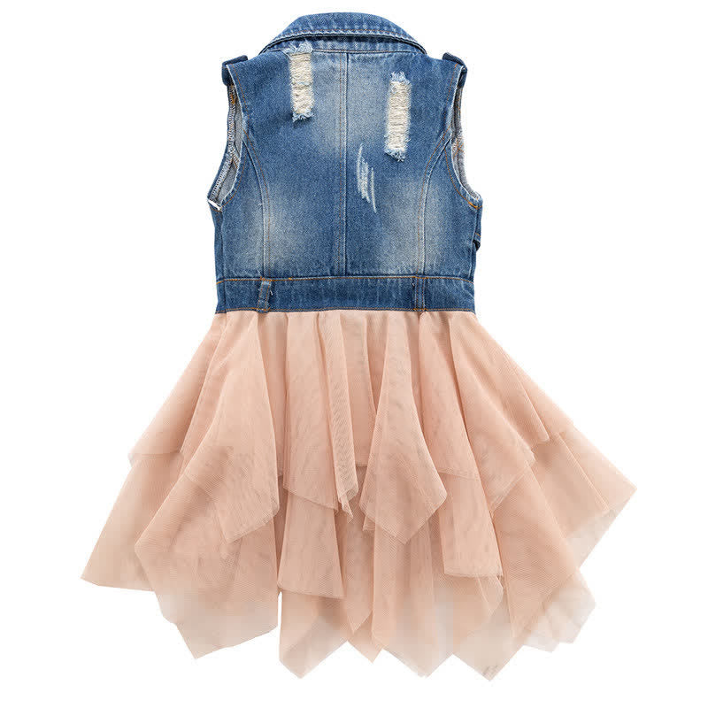 Toddler Girls Denim Splice Dress