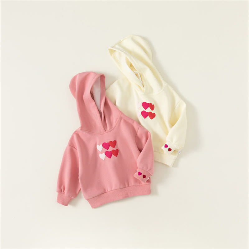 Toddler Girl Heart Hoodie