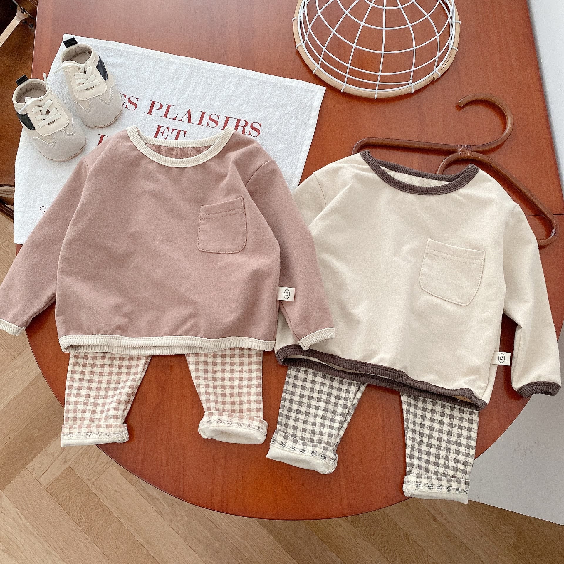 Baby Toddler Plaid Pocket 2 Pieces Set