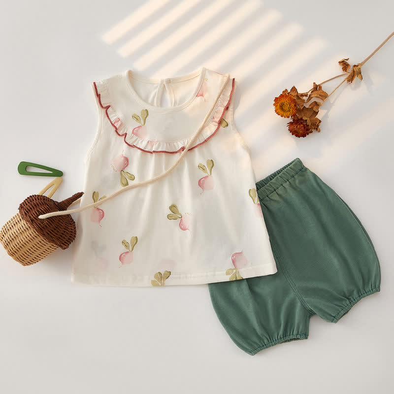 Baby Radish Sleeveless Tee and Shorts Set