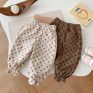 Toddler Girl Lovely Dots Corduroy Pants