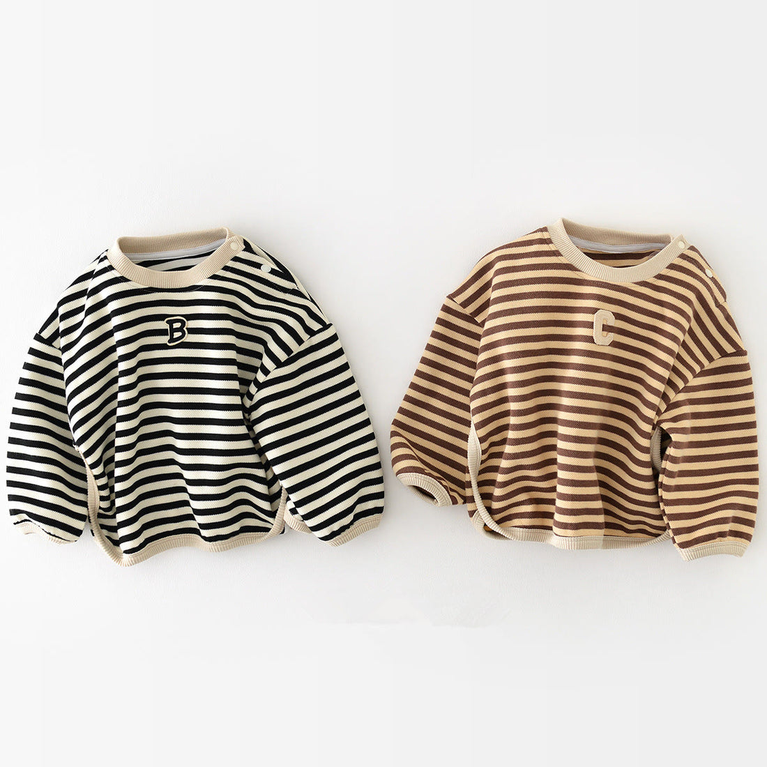 B/C Baby Striped Letter Sweatshirt