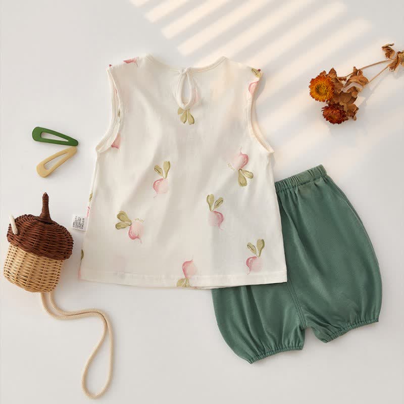 Baby Radish Sleeveless Tee and Shorts Set