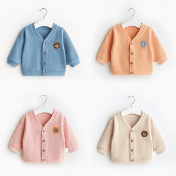 Baby Embroidered Animal Crew Neck Cardigan