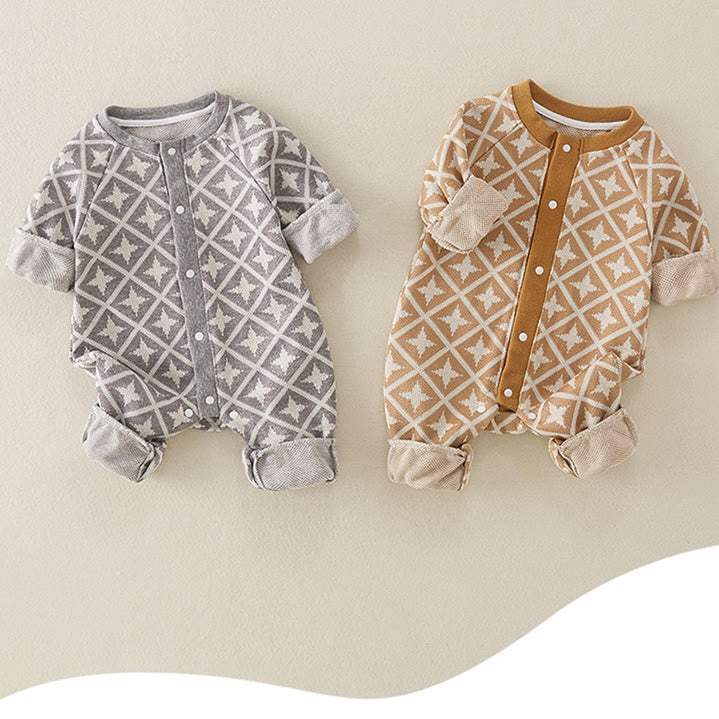 Baby Diamond Star Knitted Romper