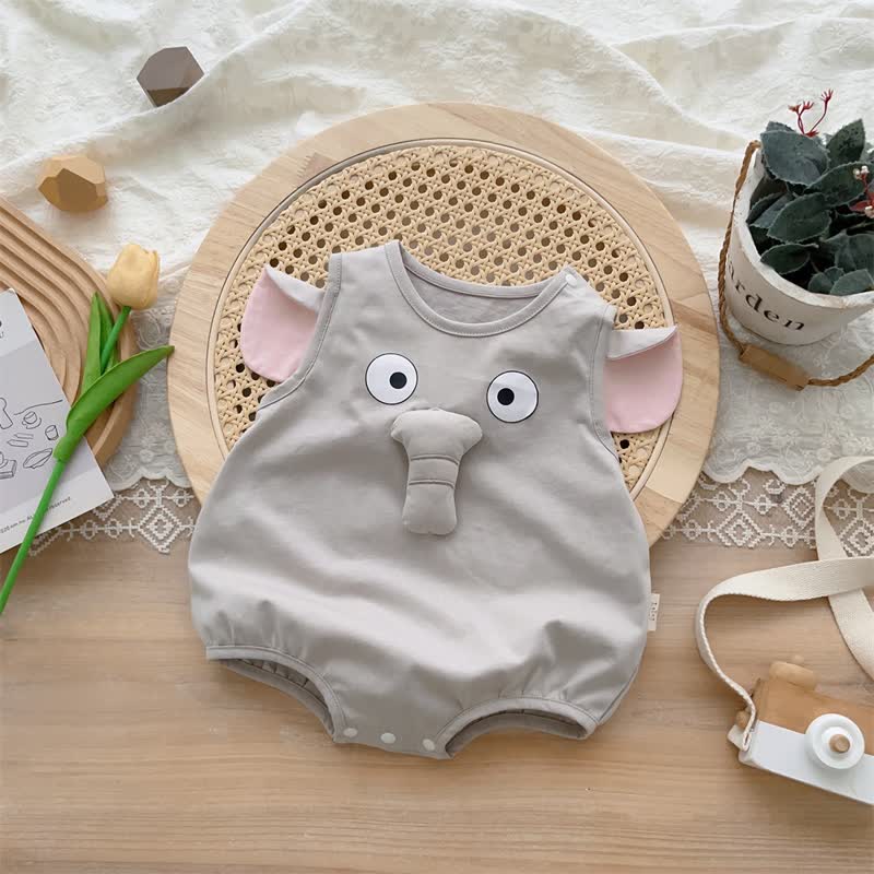 Baby Elephant Crew Neck Newborn Bodysuit