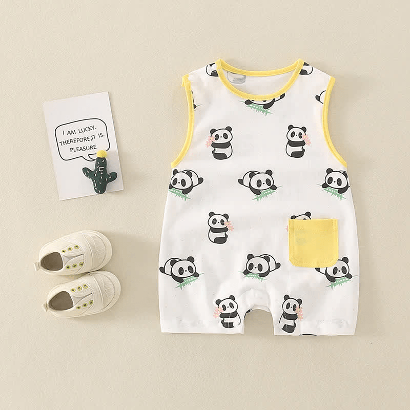 Baby Newborn Panda Sleeveless Romper