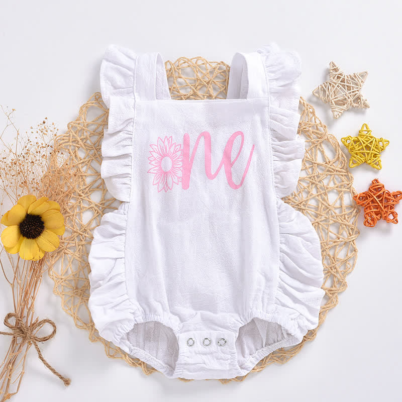 ONE Baby Daisy Ruffled Overalls