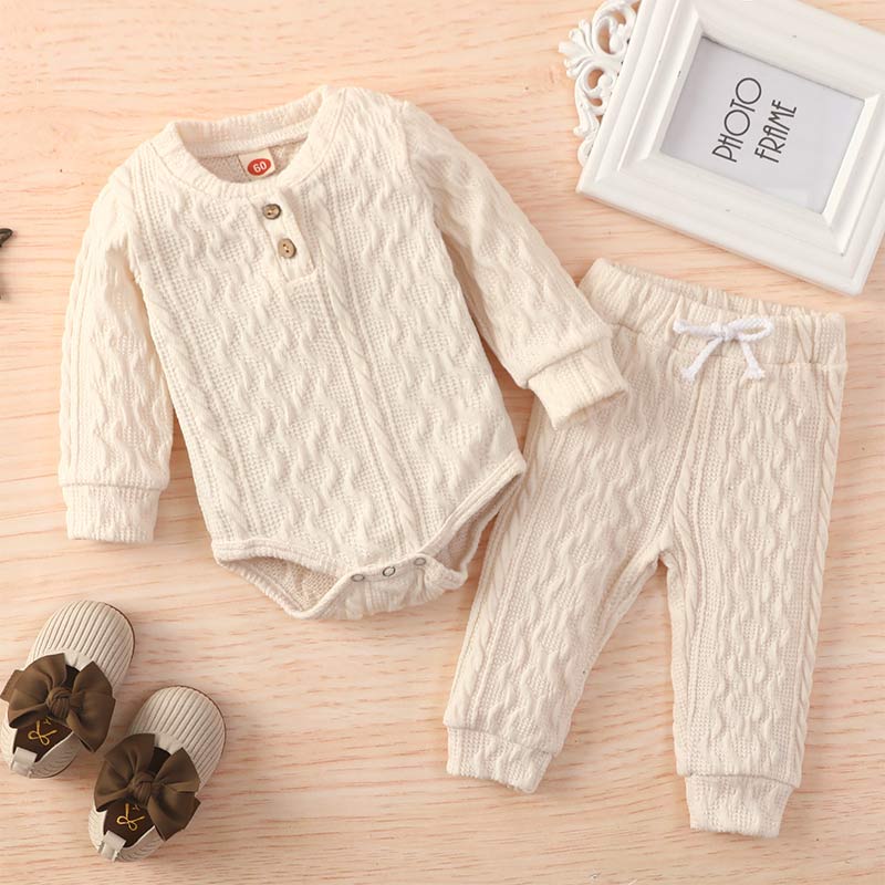 Baby Soild Color Bodysuit & Pants Set