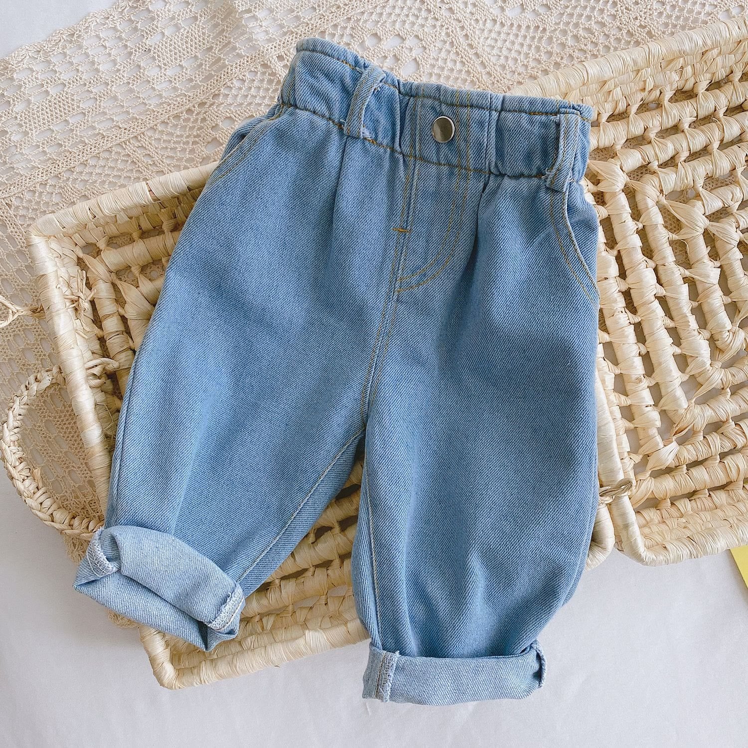 Baby Toddler Solid Color Denim Pants