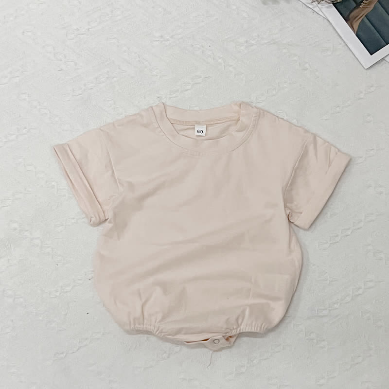 Baby Solid Color Newborn Casual  Bodysuit