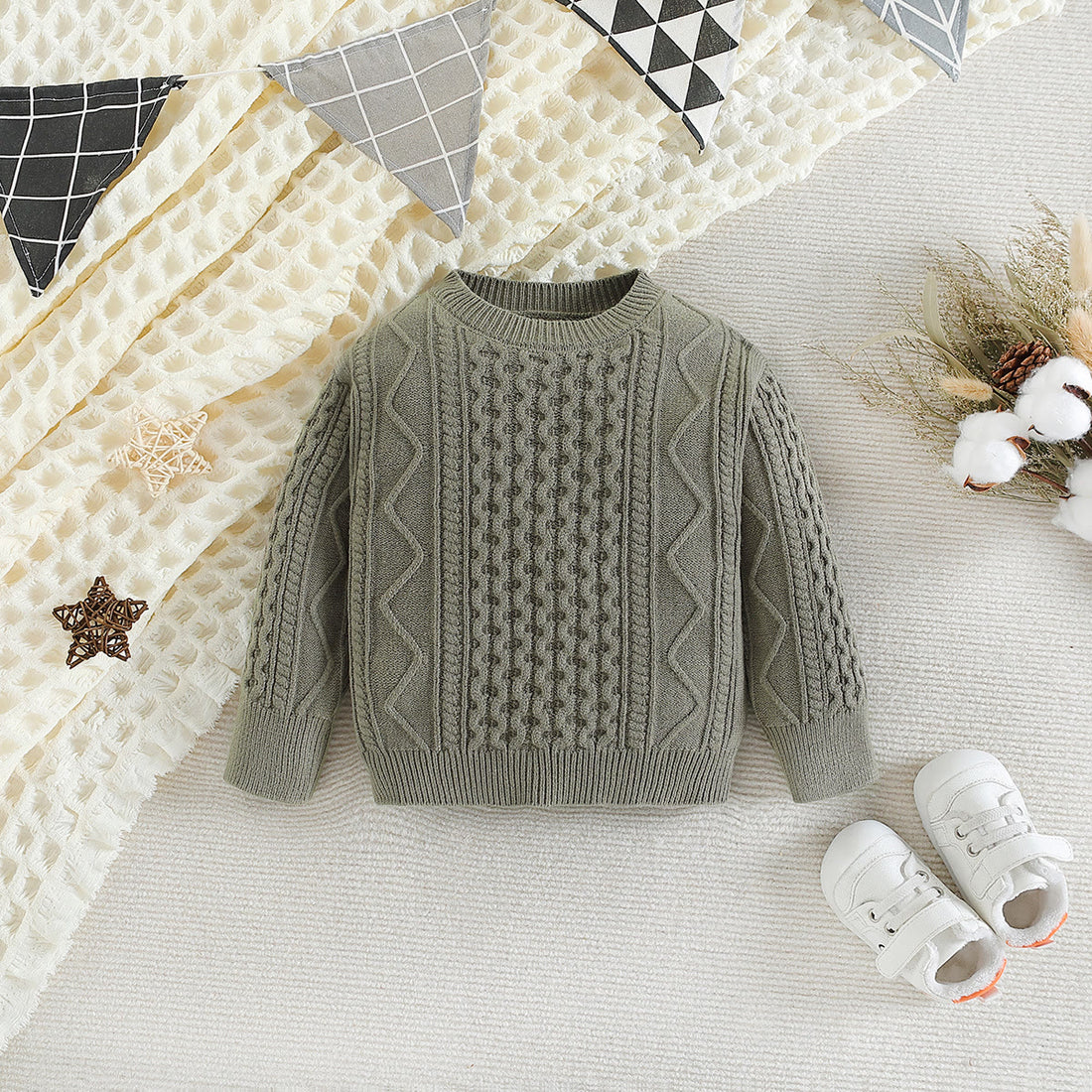 Toddler Solid Color Knitted Sweater