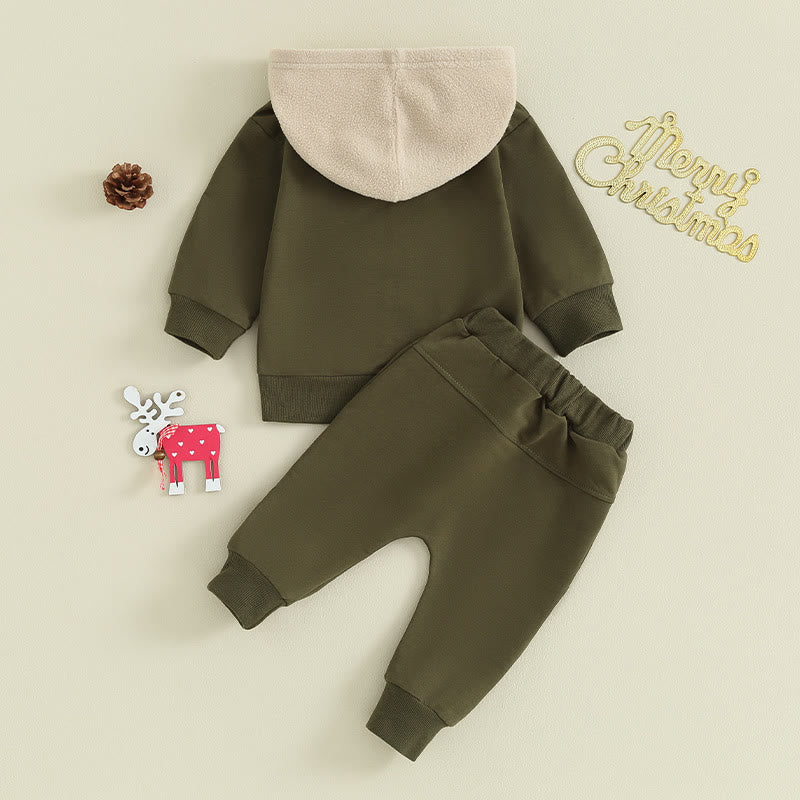 Baby Elk Hooded Green Sweatsuit 2 Pieces Set