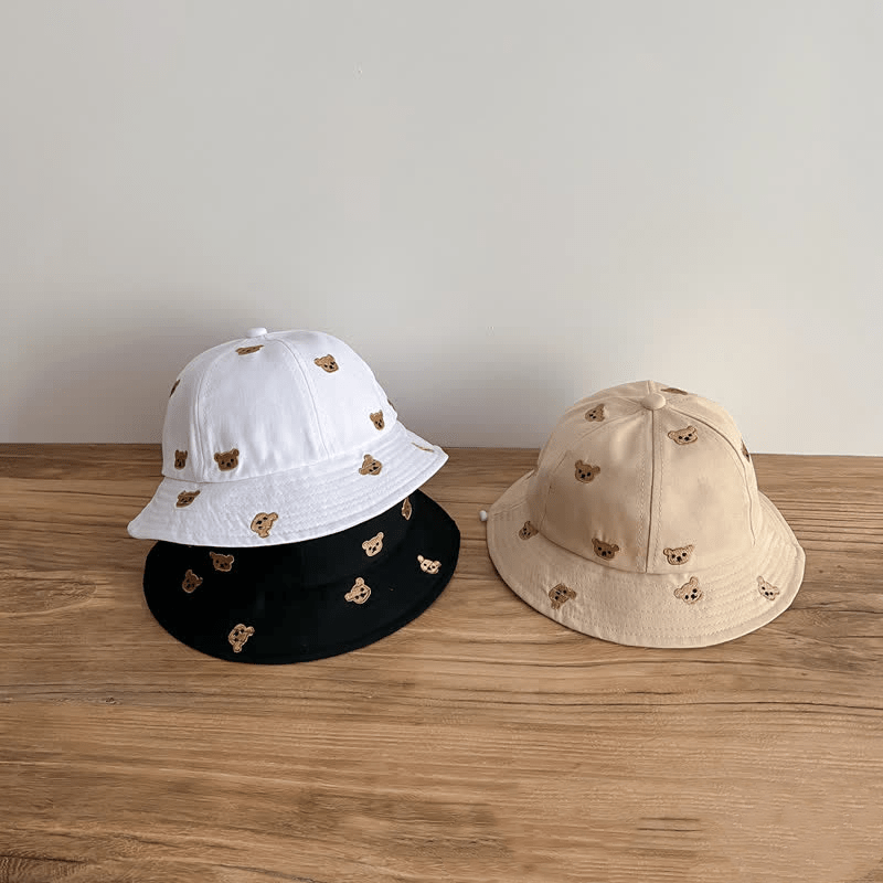 Baby Toddler Embroidered Bear Bucket Hat