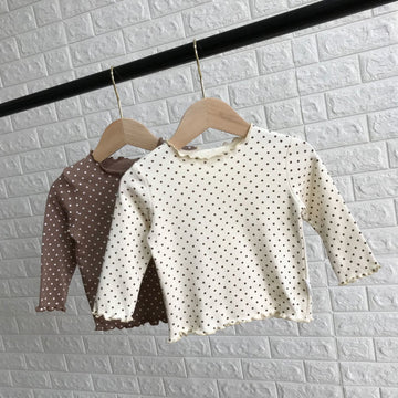 Toddler Round Neck Dots Soft T-shirt