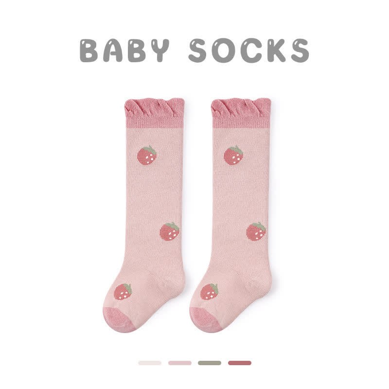 Baby Toddler Strawberry Bear Crew Socks