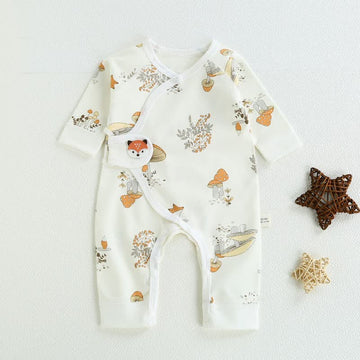 Baby Newborn Fox Kimono Seamless Romper