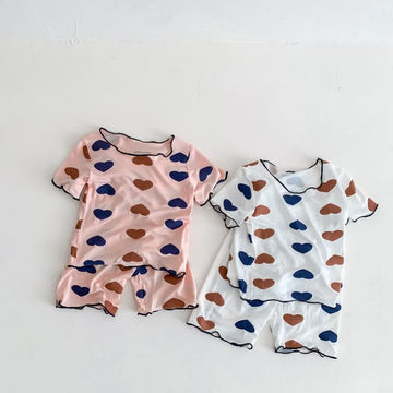 Baby Girl Heart Pajamas Set