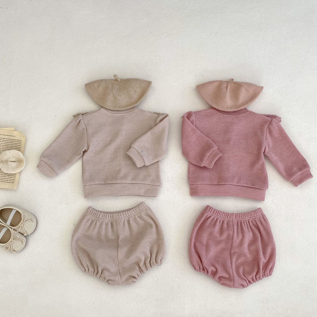 Baby Waffle Sweater and Shorts Set