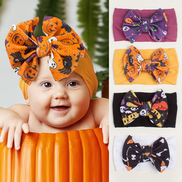 Baby Bow Pumpkin Halloween Headband