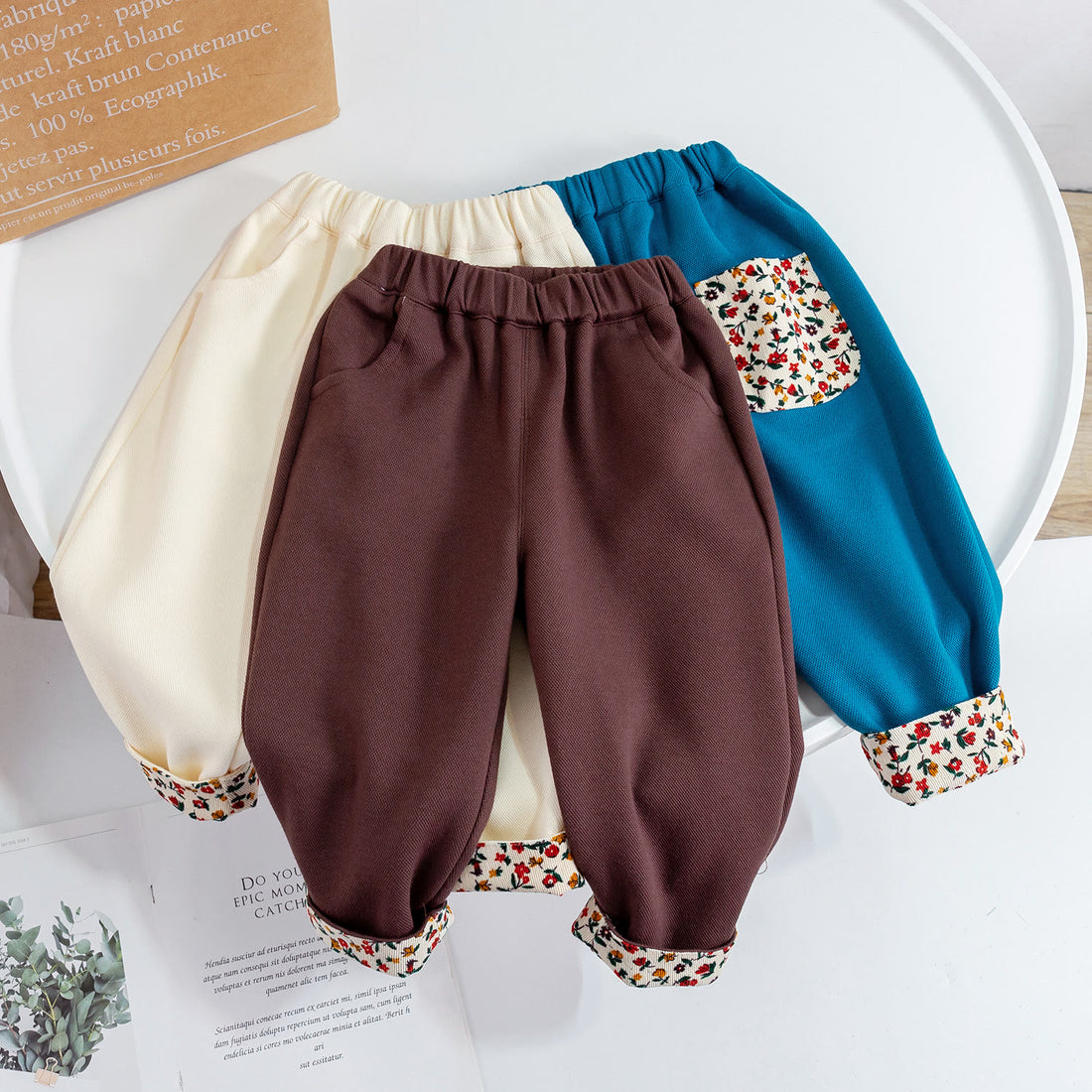 Toddler Girl Flower Pocket Loose Pants