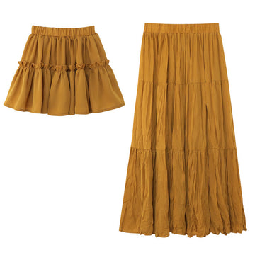 Mommy and Me Solid Color Yellow Skirt