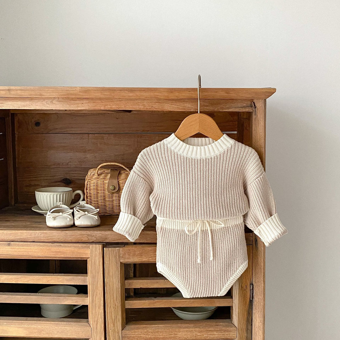 Baby Knitted Earthy Color Lovely 2 Pieces Set