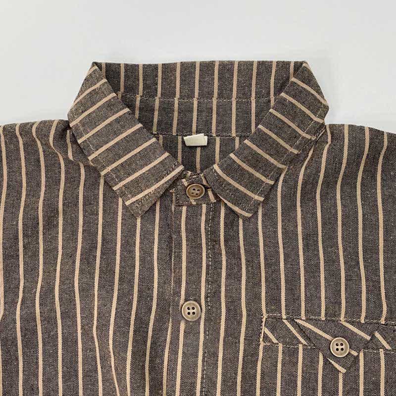 Toddler Boy Retro Striped Lapel Shirt