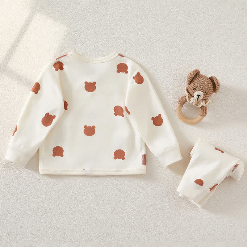 Baby Bear Newborn Kimono Pajamas Set