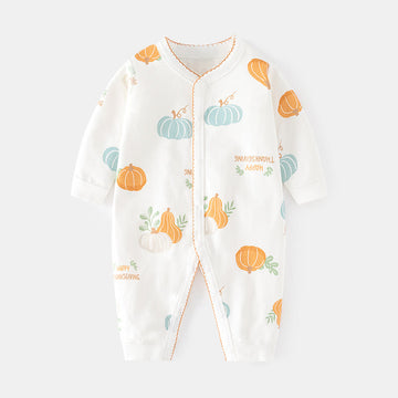 Baby White Pumpkin Printing Romper