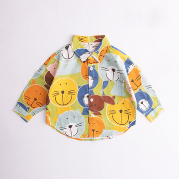 Toddler Boy Cat Pattern Shirt