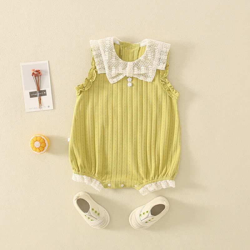 Baby Flower Lace Collar Sleeveless Bodysuit