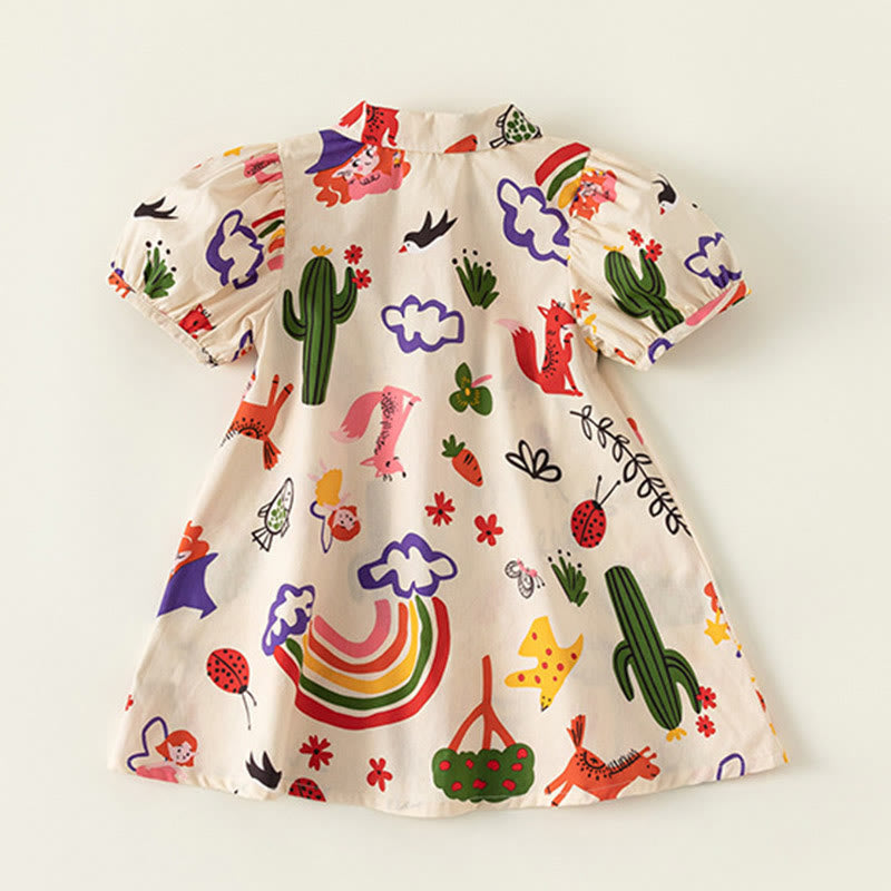 Toddler Girl Rainbow Cactus Dress