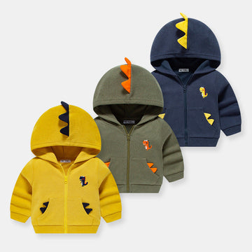 Toddler Dinosaur Hooded Zipper Coat