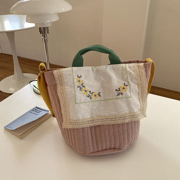 Canvas Bucket Type Flower Mummy Bag