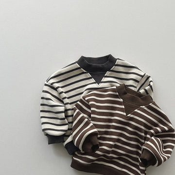 Toddler Boy Striped Fleece Lined Sweatshirt