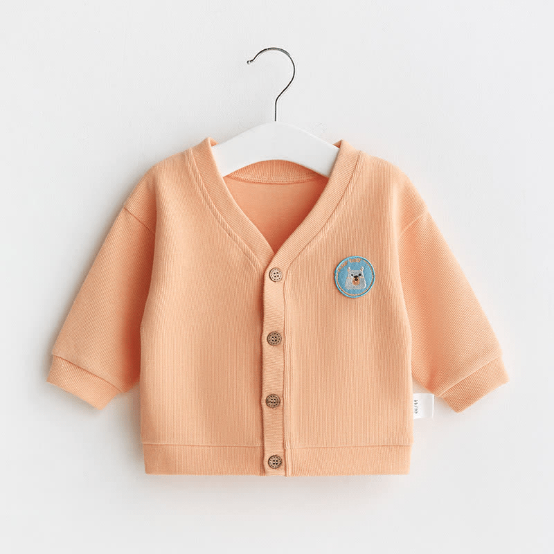 Baby Embroidered Animal Crew Neck Cardigan