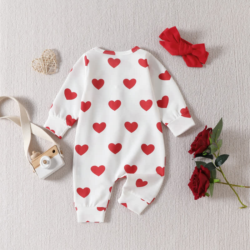 Baby Love Heart Newborn Romper with Headband