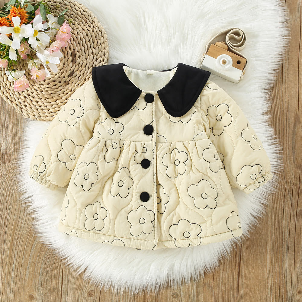 Baby Toddler Flower Quilted Coat