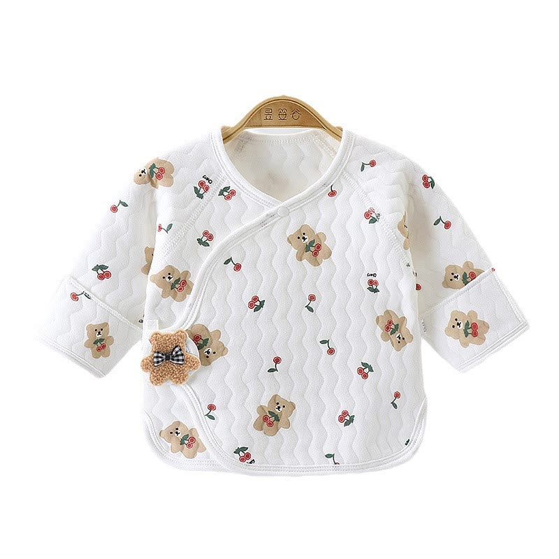 Newborn Quilted Cotton Kimono Outerwear