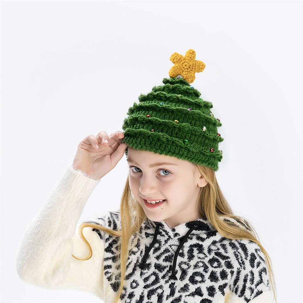 Baby Christmas Tree Star Knitted Beanie