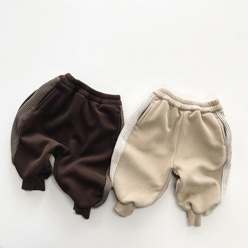 Toddler Boy Striped Fleece Lined Pants