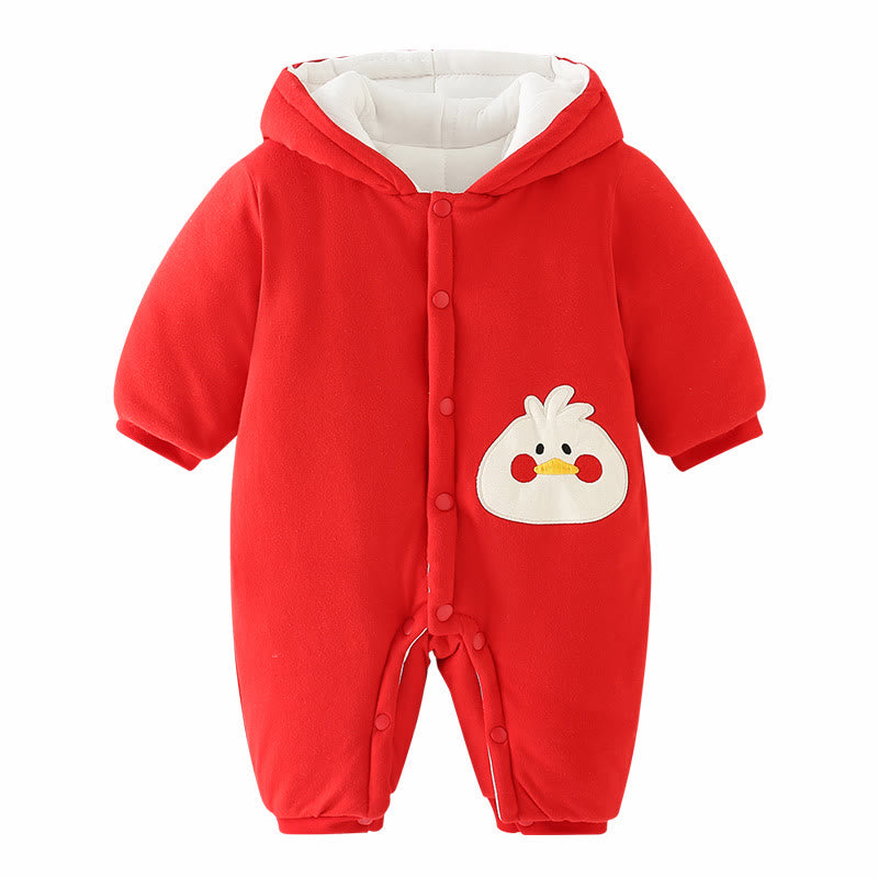 Baby Apple Bear Duck Hooded Romper