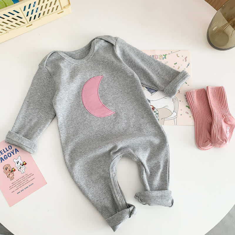 Baby Moon Patch Crew Neck Romper