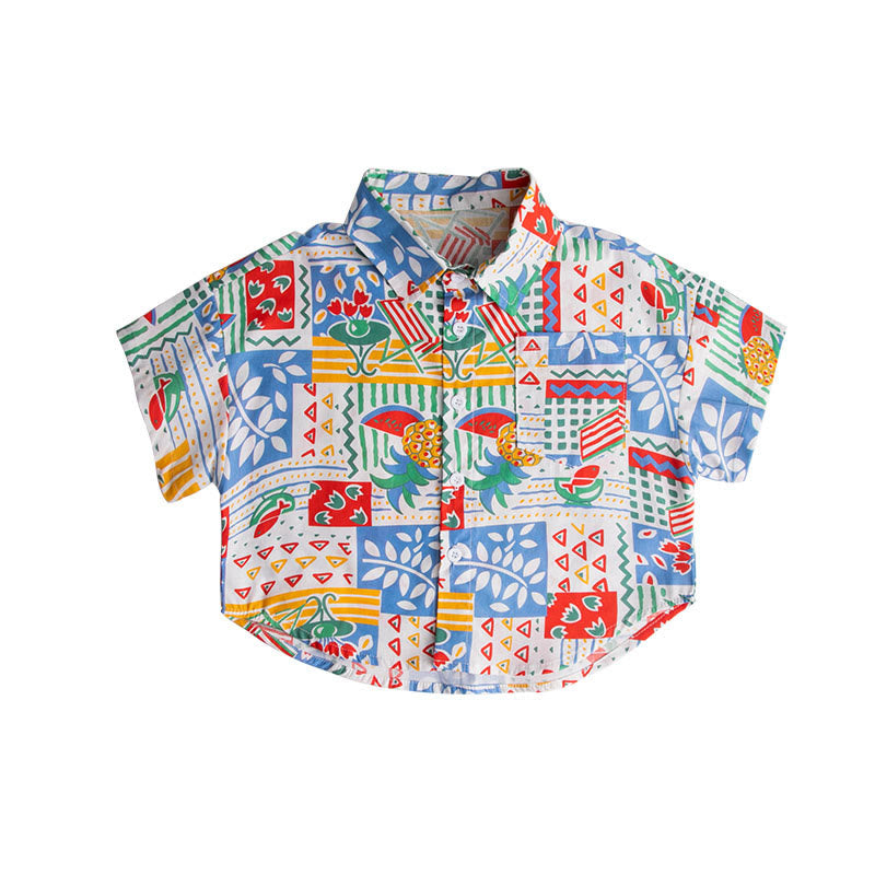 Toddler Boy Fruit Fish Multicolor Shirt