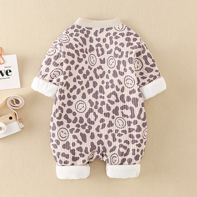 Baby Smiley Leopard Pocket Romper