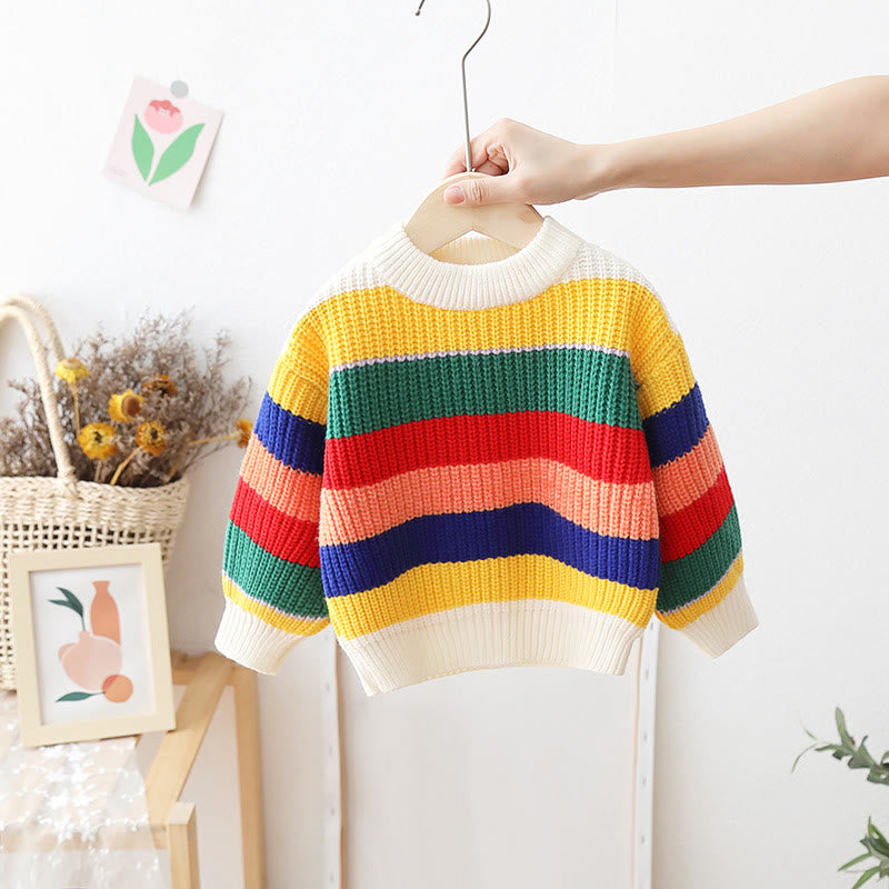 Toddler Rainbow Striped Sweater