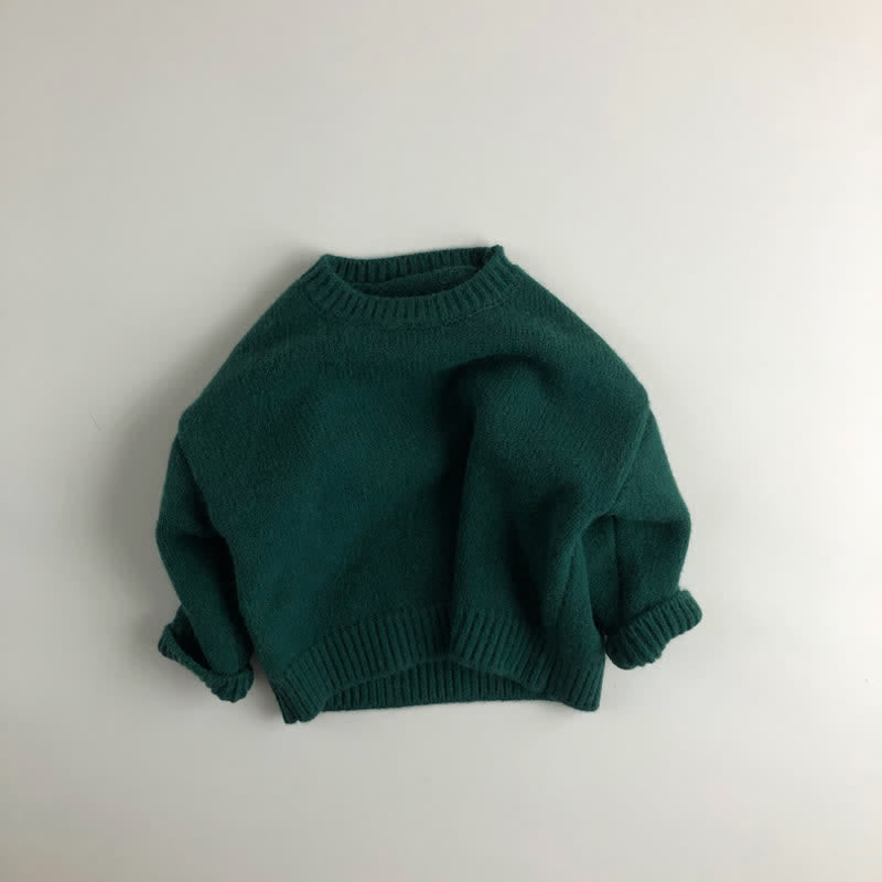 Toddler Boy Solid Color Crew Neck Sweater