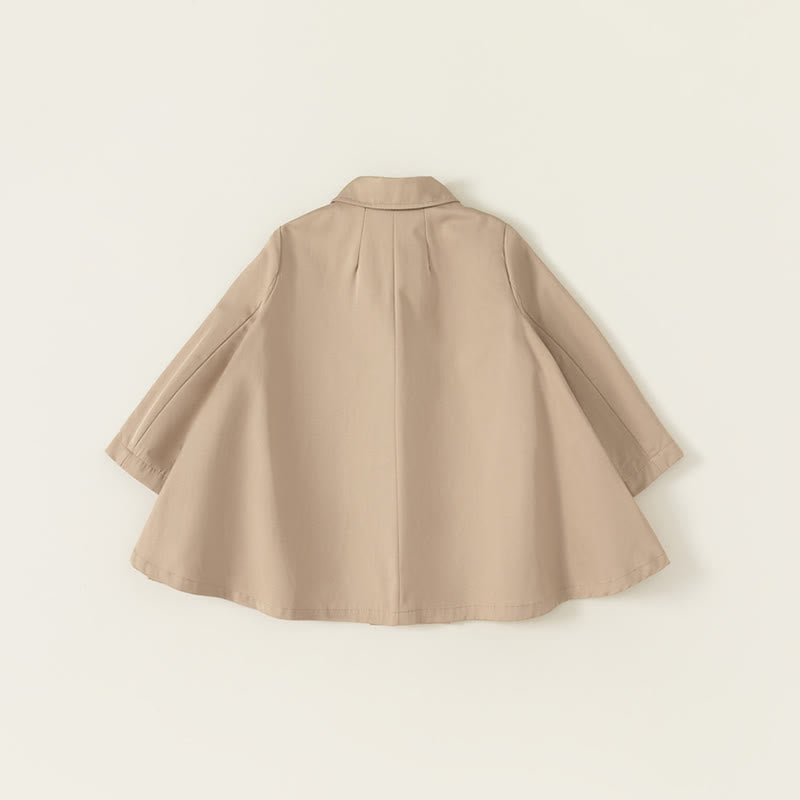 Toddler Girl Khaki Solid Color Cloak