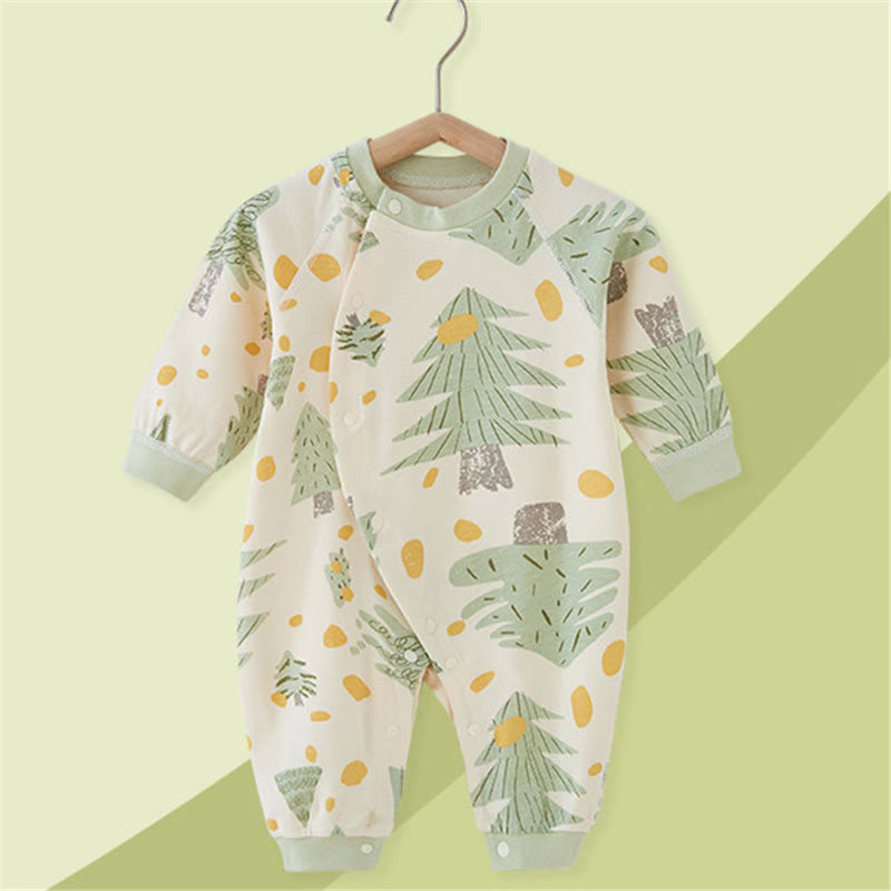 Baby Pine Tree Button Romper